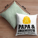 Ingenieur Papa Kissen mit Füllung 40x40 Gadget Geschenk Ingeneur Geschenkidee (Grau) Grün Trendation