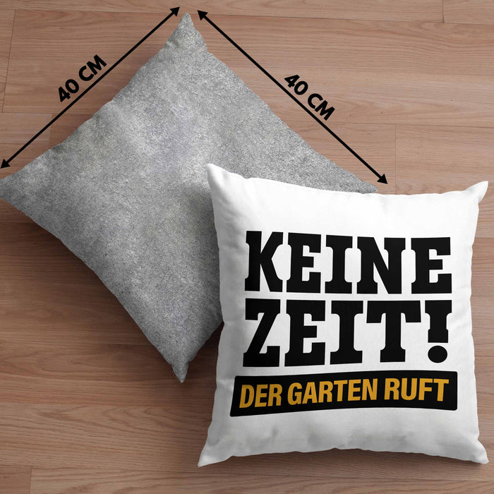 Keine Zeit Kissen mit Füllung 40x40 mit Spruch Garten Hobbygärtner Geschenk Lustig Gärtnerin Geschenkidee Gärtner (Grau) Grau Trendation