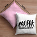 Apotheker Kissen mit Füllung 40x40 Geschenk Apothekerin Geschenkidee Evolution (Grau) Rosa Trendation