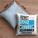 Schwimmer Geschenk Lustiger Spruch für Schwimmer Geschenkidee Bester Schwimmer Der WeltKissen mit Füllung 40x40 (Grau) Blau Trendation