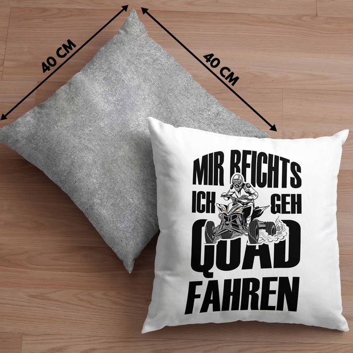 Lustige Kissen mit Füllung 40x40 Quad-Fahrer als Geschenkidee Spruch Mir Reichts Ich Geh Quad Fahren (Grau) Grau Trendation