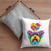 Yorkie Herz Farbe Besitzer Kissen mit Füllung 40x40 Geschenk Lustiger Spruch Geschenkidee Yorkie Liebhaber (Grau) Grau Trendation