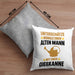 Alter Mann Gärtner Kissen mit Füllung 40x40 mit Spruch Garten Hobbygärtner Geschenk Lustig (Grau) Grau Trendation