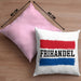 Frikandel Kissen mit Füllung 40x40 Geschenk Holländer Geschenkidee Holland Flagge Holland Urlaub Liebhaber (Grau) Rosa Trendation