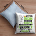 Bassist Geschenk Kissen mit Füllung 40x40 Lustiger Spruch Erheben Sie Sich Der Bassist Betritt den Raum (Grau) Blau Trendation