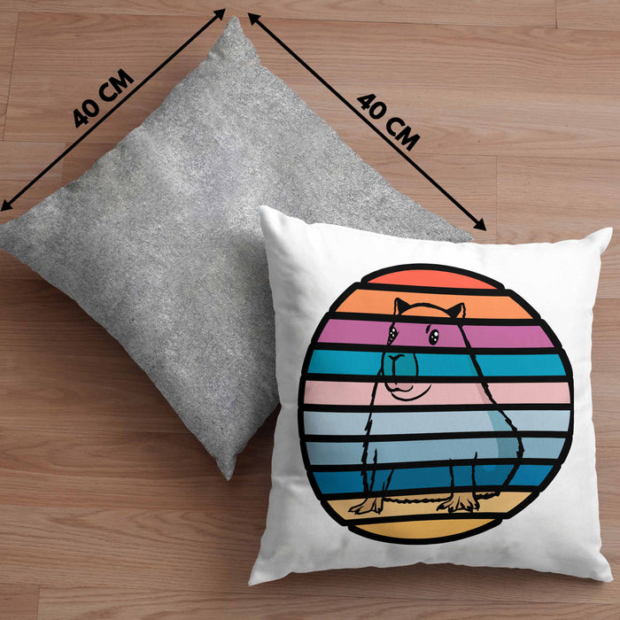 Kissen mit Füllung 40x40 mit Capybara-Motiv Geschenk für Capybara Liebhaber Geschenkidee (Grau) Grau Trendation