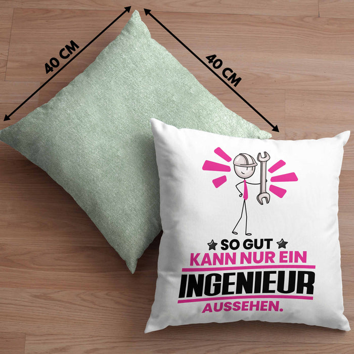 Ingenieur Geschenk Kissen mit Füllung 40x40 So Gut Kann Nur Ein Ingenieur Aussehen Geschenkidee (Grau) Grün Trendation