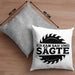 Ich Kam Sah Und Sägte Kreissäge Kissen mit Füllung 40x40 Geschenk Holzarbeiter Geschenkidee Schreiner (Grau) Grau Trendation