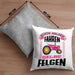 Landwirtin Spruch Frau Geschenk Kissen mit Füllung 40x40 Landwirtschaft Geschenke für Männer Traktor Spruch Echte Felgen (Grau) Grau Trendation