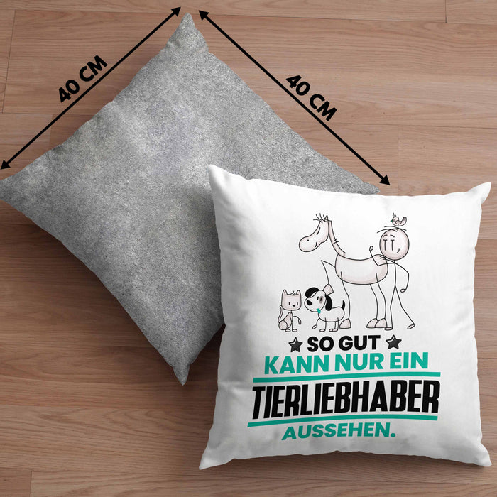 Tierwohlhaber Geschenk Kissen mit Füllung 40x40 So Gut Kann Nur Ein Tierwohlhaber Aussehen Geschenkidee (Grau) Grau Trendation