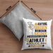 Athlet Geschenk Kissen mit Füllung 40x40 Lustiger Spruch Erheben Sie Sich Der Athlet Betritt den Raum (Grau) Grau Trendation