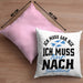 Schottland Kissen mit Füllung 40x40 Geschenk Ich Muss Gar Nix Ich Muss Nur Nach Schottland (Grau) Rosa Trendation