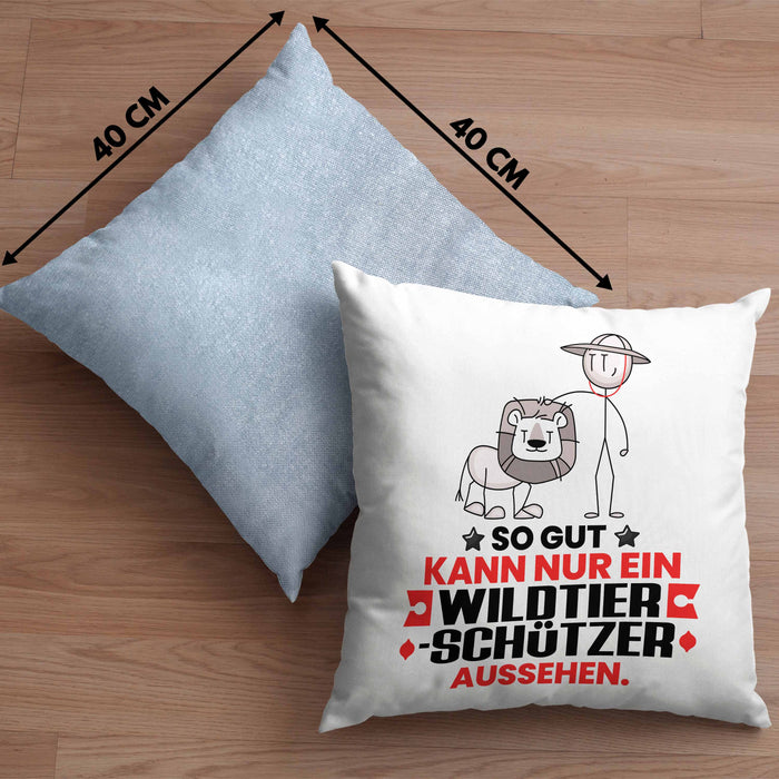 Wildtierschützer Geschenk Kissen mit Füllung 40x40 So Gut Kann Nur Ein Wildtierschützer Aussehen Geschenkidee (Grau) Blau Trendation