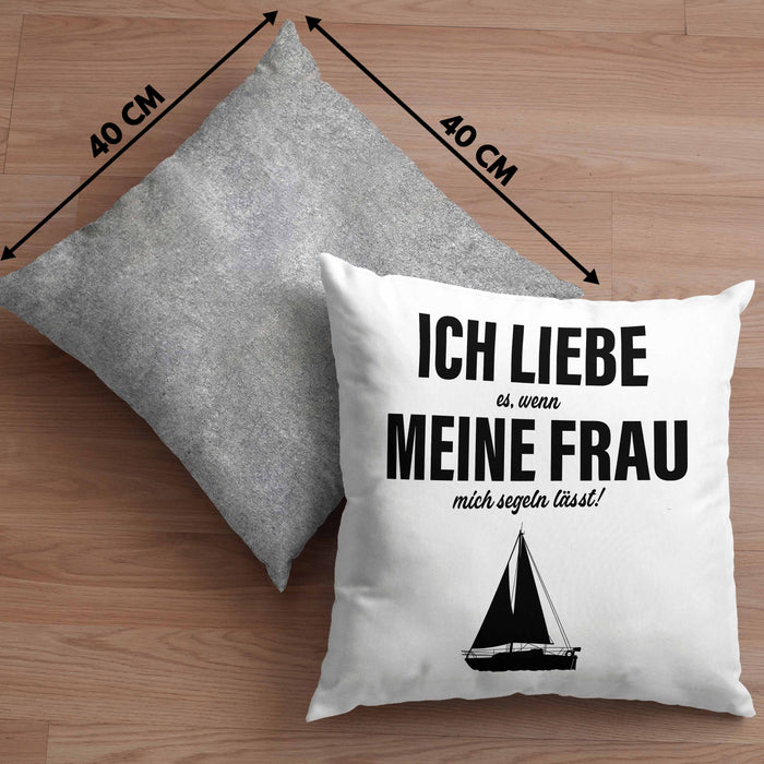 Kissen mit Füllung 40x40 für Segler Geschenke Männer Kissen mit Füllung 40x40 Geschenkideen Zubehör Gadgeds Segeln Lustig (Grau) Grau Trendation