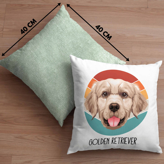 Golden Retriever Besitzer Kissen mit Füllung 40x40 Geschenk Lustiger Spruch Geschenkidee Golden Retriever Mama Papa (Grau) Grün Trendation