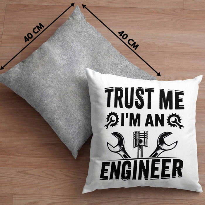 Trust Me I'm An Engineer Ingenieur Kissen mit Füllung 40x40 Geschenk Geschenkidee Sprüche Ingenieurswesen Geschenkidee Spruch (Grau) Grau Trendation