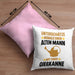 Alter Mann Gärtner Kissen mit Füllung 40x40 mit Spruch Garten Hobbygärtner Geschenk Lustig (Grau) Rosa Trendation