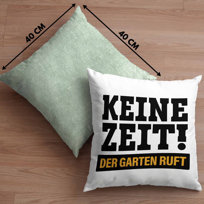 Keine Zeit Kissen mit Füllung 40x40 mit Spruch Garten Hobbygärtner Geschenk Lustig Gärtnerin Geschenkidee Gärtner (Grau) Grün Trendation