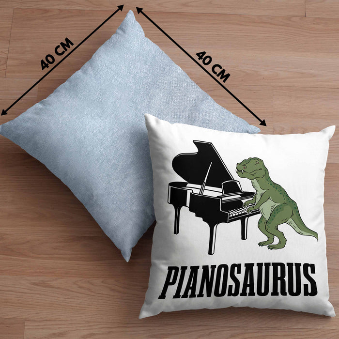 Pinaosaurus Piano-Spieler Kissen mit Füllung 40x40 Geschenk Klavier (Grau) Blau Trendation