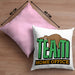 Arbeit Kissen mit Füllung 40x40 "Team Homeoffice" - Geschenkidee für Faultier-Fans (Grau) Rosa Trendation