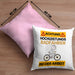 Radfahrer Kissen mit Füllung 40x40 Geschenk Lustiger Spruch Geschenkidee für Radfahrer Achtung Hochleistungs Radfahrer Bei Der Arbeit (Grau) Rosa Trendation
