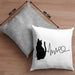 Katze Herzschlag Kissen mit Füllung 40x40 Geschenk für Katzenbesitzerin (Grau) Grau Trendation