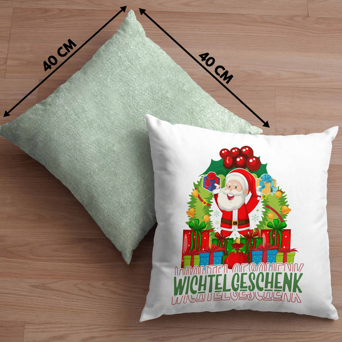 Schrott-Wichtelgeschenk für Frauen Kollegen Geschenk Wichteln Weihnachten Weihnachten Geschenkidee SchrottwichtelnKissen mit Füllung 40x40 (Grau) Grün Trendation