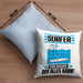 Surfer Kissen mit Füllung 40x40 Geschenk für Surfer Der Mann Der Alles Kann Geschenkidee zum Geburtstag (Grau) Blau Trendation