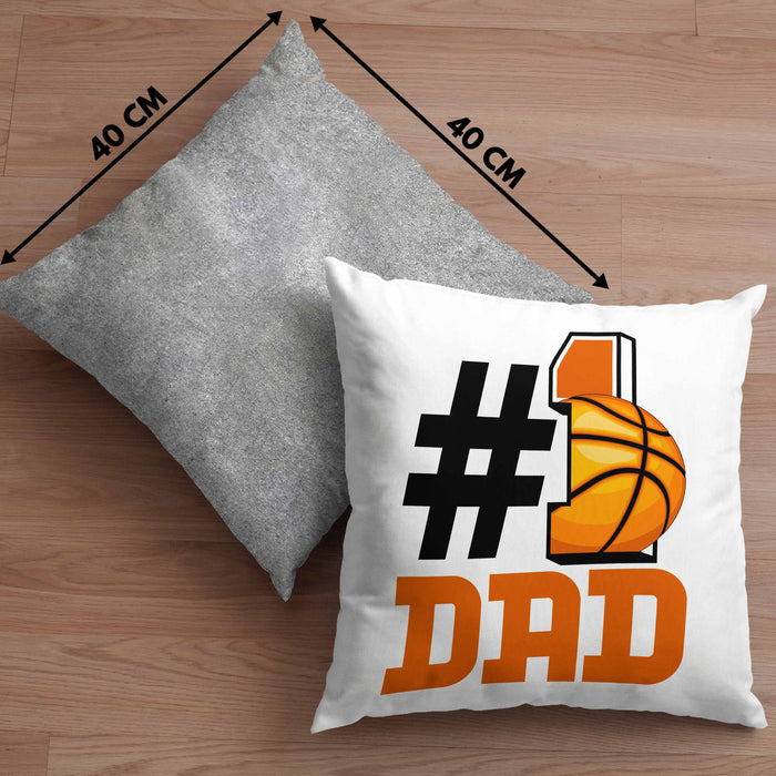 Basketball-Trainer Basketballer Nummer 1 Dad Vater Kissen mit Füllung 40x40 Geschenk Basketball Papa Geschenkidee Bester Papa Der Welt Vatertag Lustige Geschenkidee (Grau) Grau Trendation