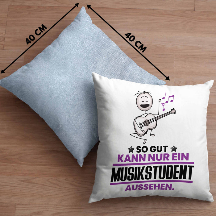Musikstudent Geschenk Kissen mit Füllung 40x40 So Gut Kann Nur Ein Musikstudent Aussehen Geschenkidee (Grau) Blau Trendation