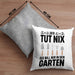 Der Tut Nix Gärtner Kissen mit Füllung 40x40 mit Spruch Garten Hobbygärtner Geschenk Lustig (Grau) Grau Trendation