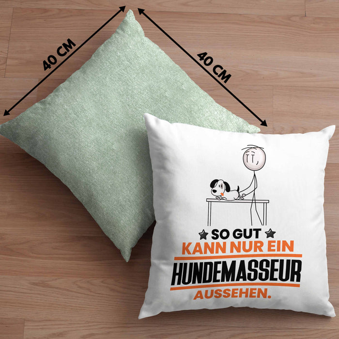 Hundemasseur Geschenk Kissen mit Füllung 40x40 So Gut Kann Nur Ein Hundemasseur Aussehen Geschenkidee (Grau) Grün Trendation