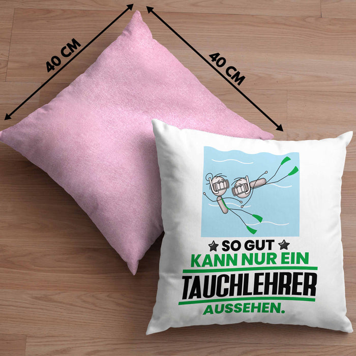 Tauchlehrer Geschenk Kissen mit Füllung 40x40 So Gut Kann Nur Ein Tauchlehrer Aussehen Geschenkidee (Grau) Rosa Trendation