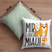 Katzen Kissen mit Füllung 40x40 Lustige Geschenkidee "Mir Doch Miau" Geschenk für Katzen-Besitzerin (Grau) Grün Trendation