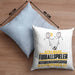 Fußballspieler Geschenk Kissen mit Füllung 40x40 Ich Bin Fußballspieler Aber Sag Doch Einfach Superheld Lustige Geschenkdiee für Fußballspieler (Grau) Blau Trendation