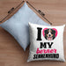 Berner Sennen Besitzerin Kissen mit Füllung 40x40 Geschenk Lustiger Spruch Geschenkidee I Love My Berner Sennen (Grau) Blau Trendation