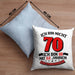 Kissen mit Füllung 40x40 70. Geburtstag Geschenkidee für Männer Frauen Spruch 70 Jahre 18 mit 52 Jahre Erfahrungen (Grau) Blau Trendation
