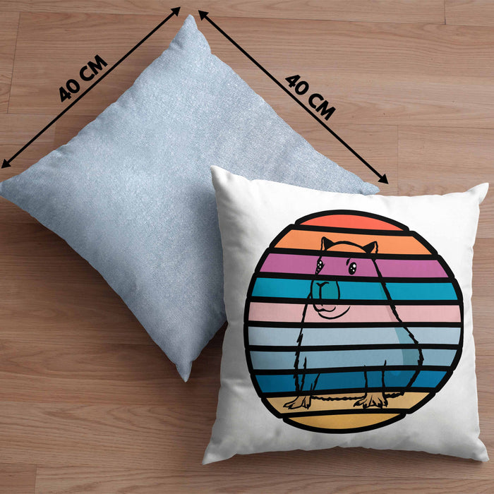 Kissen mit Füllung 40x40 mit Capybara-Motiv Geschenk für Capybara Liebhaber Geschenkidee (Grau) Blau Trendation