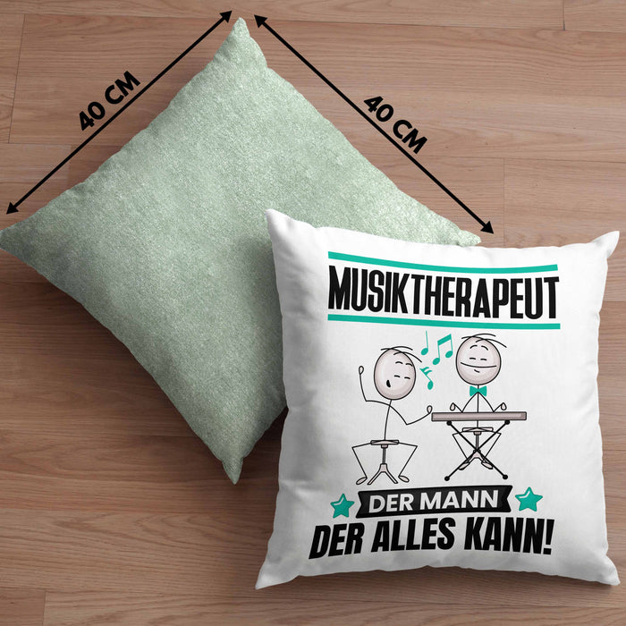 Musiktherapeut Kissen mit Füllung 40x40 Geschenk für Musiktherapeut Der Mann Der Alles Kann Geschenkidee zum Geburtstag (Grau) Grün Trendation