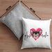 Chihuahua Besitzer Kissen mit Füllung 40x40 Geschenk Lustiger Spruch Geschenkidee Herzschlag XXXX (Grau) Grau Trendation