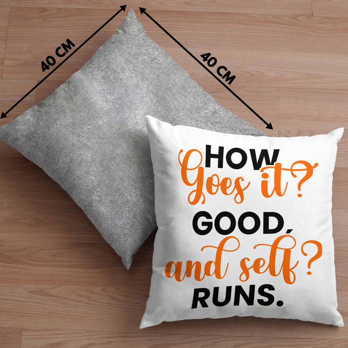 Lustige Kissen mit Füllung 40x40 Denglisch-Spruch "How goes it? Good!" (Grau) Grau Trendation