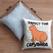 Respect The Capybara Kissen mit Füllung 40x40 Capybara Tier Geschenk für Capybara Liebhaber (Grau) Blau Trendation