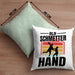 Handball Geschenk Kissen mit Füllung 40x40 Geschenkidee Handball-Spieler Handballspielerin Mädchen Jungs Old Schmetterhand (Grau) Grün Trendation