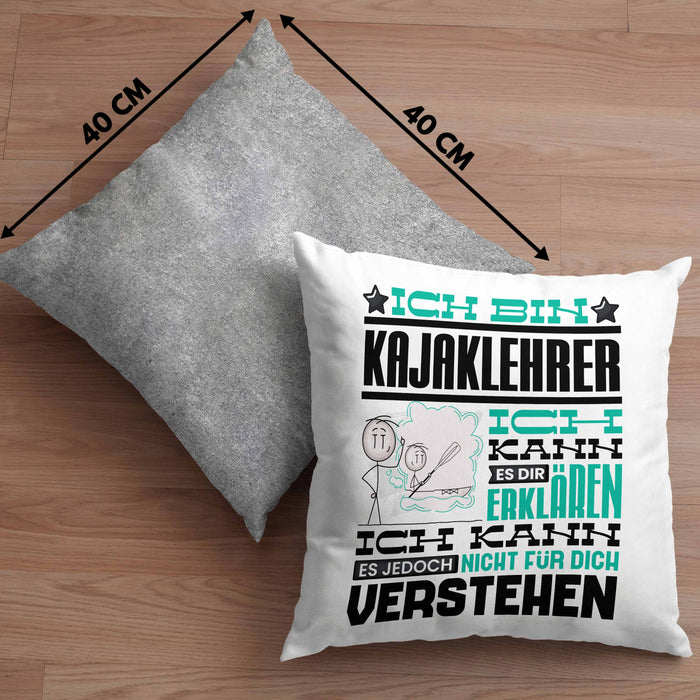 Kajaklehrer Geschenk Kaffee-Kissen mit Füllung 40x40 Geschenkidee für Kajaklehrer Ich Bin Kajaklehrer Ich Kann Es Dir Erklären Jedoch Nicht Für Dich Verstehen Spruch Lustig (Grau) Grau Trendation