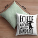 Mädchen Handball-Spielerin Kissen mit Füllung 40x40 Geschenk Spruch Echte Mädchen Spielen Handball Geschenkidee Frauen (Grau) Grün Trendation