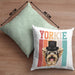 Yorkie Besitzer Kissen mit Füllung 40x40 Geschenk Lustiger Spruch Geschenkidee Retro Vinatge Yorkie (Grau) Grün Trendation