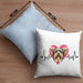 Yorkie Besitzer Kissen mit Füllung 40x40 Geschenk Lustiger Spruch Geschenkidee Herzschlag Yorkie (Grau) Blau Trendation