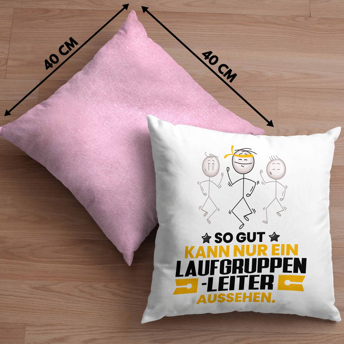 Laufgruppenleiter Geschenk Kissen mit Füllung 40x40 So Gut Kann Nur Ein Laufgruppenleiter Aussehen Geschenkidee (Grau) Rosa Trendation