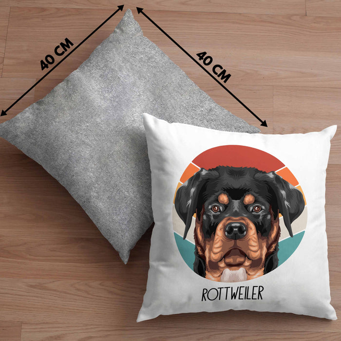 Rottweiler Besitzer Kissen mit Füllung 40x40 Geschenk Lustiger Spruch Geschenkidee Rottweiler Mama Papa (Grau) Grau Trendation