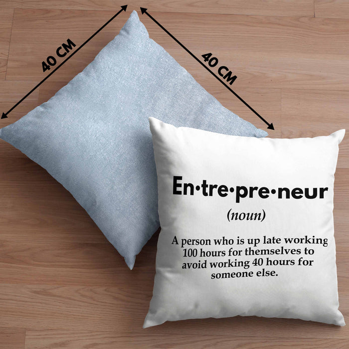 Entrepreneur Kissen mit Füllung 40x40 Entrepreneurship Geschenk Spruch Motivation Idee (Grau) Blau Trendation